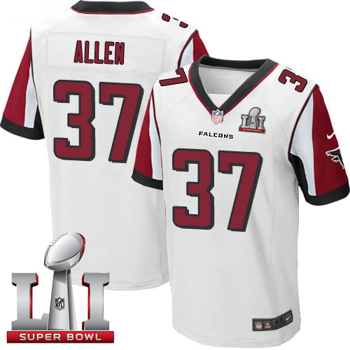 Nike Falcons #37 Ricardo Allen White Super Bowl LI 51 Men's Stitched NFL Elite Jersey